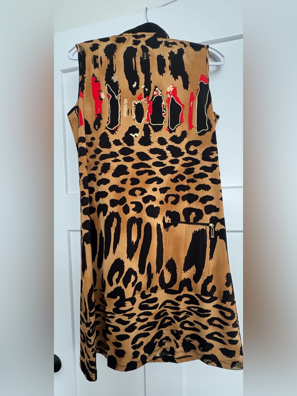 Jamie sadock Camel & Black Leopard Print Dress with Size Medium - Picture 3 of 12